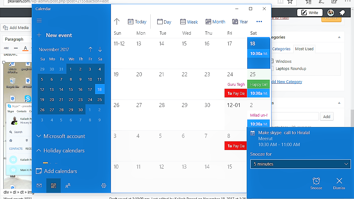 Windows 10 Calendar App Organises You For Better Results P Kailash