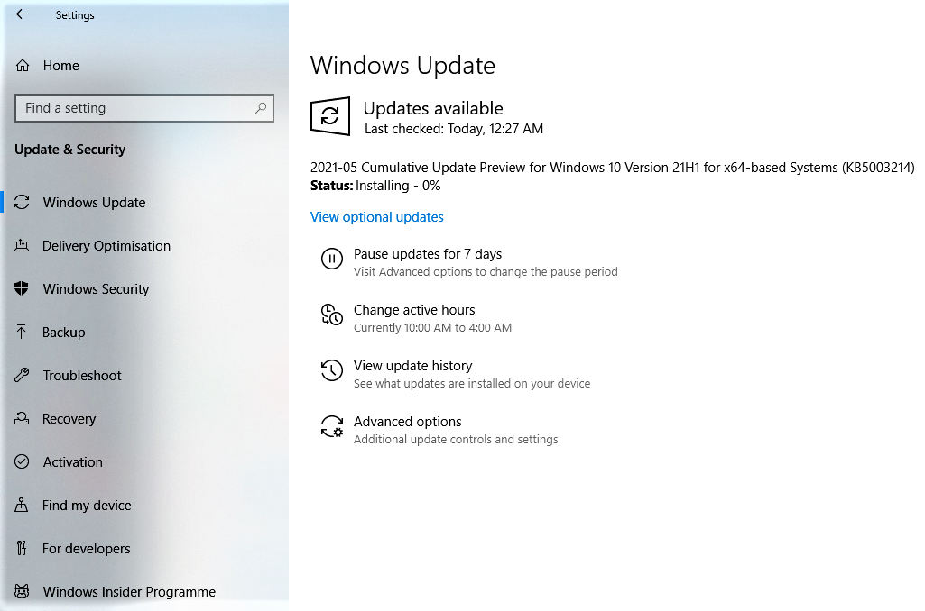 The Optional Quality Update Is Finally Installing On My PC