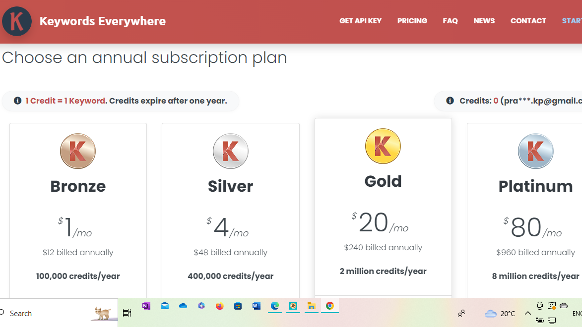 Choose an annual subscription plan